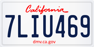 CA license plate 7LIU469