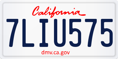 CA license plate 7LIU575