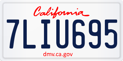 CA license plate 7LIU695