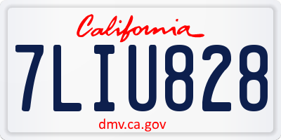 CA license plate 7LIU828