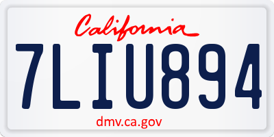 CA license plate 7LIU894