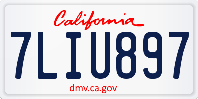 CA license plate 7LIU897