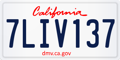 CA license plate 7LIV137