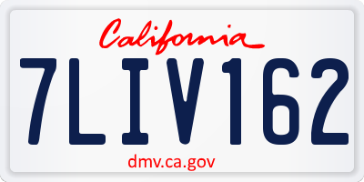 CA license plate 7LIV162