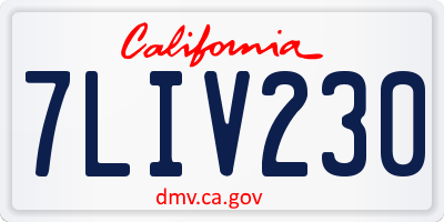 CA license plate 7LIV230