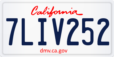 CA license plate 7LIV252