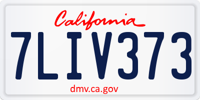 CA license plate 7LIV373