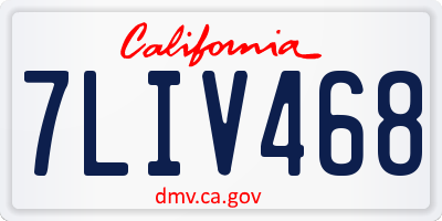CA license plate 7LIV468