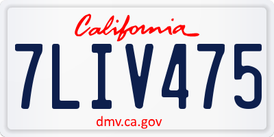 CA license plate 7LIV475