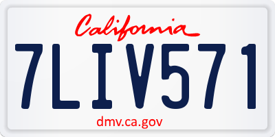CA license plate 7LIV571