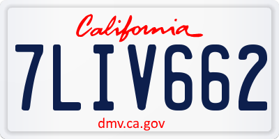 CA license plate 7LIV662