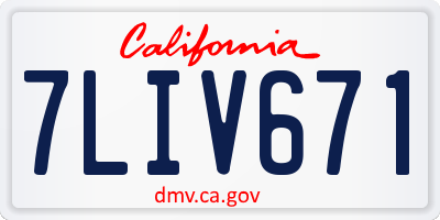 CA license plate 7LIV671