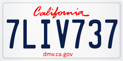 CA license plate 7LIV737