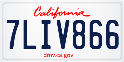 CA license plate 7LIV866