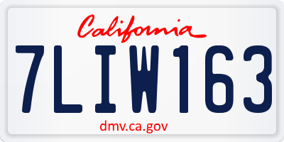 CA license plate 7LIW163