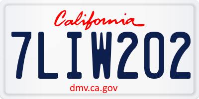 CA license plate 7LIW202