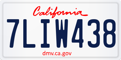 CA license plate 7LIW438