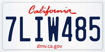 CA license plate 7LIW485
