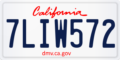 CA license plate 7LIW572