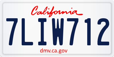CA license plate 7LIW712
