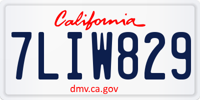 CA license plate 7LIW829