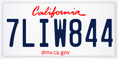 CA license plate 7LIW844