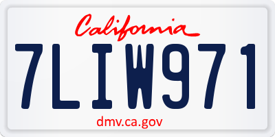 CA license plate 7LIW971