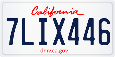 CA license plate 7LIX446