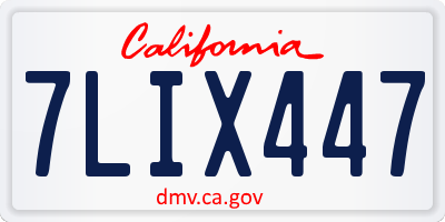 CA license plate 7LIX447