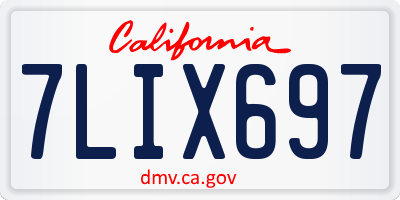 CA license plate 7LIX697