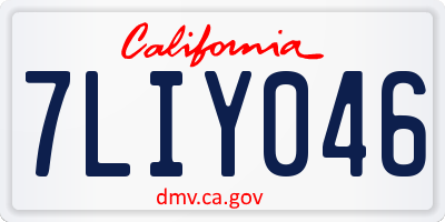 CA license plate 7LIY046