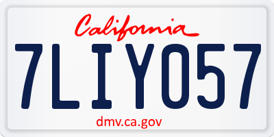 CA license plate 7LIY057