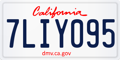 CA license plate 7LIY095