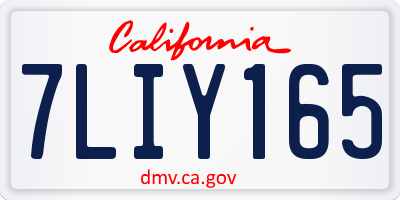 CA license plate 7LIY165