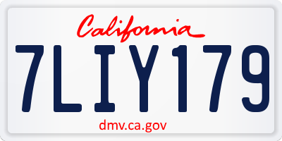 CA license plate 7LIY179