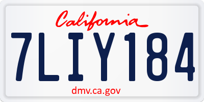 CA license plate 7LIY184