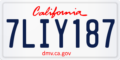 CA license plate 7LIY187