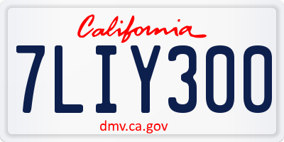 CA license plate 7LIY300