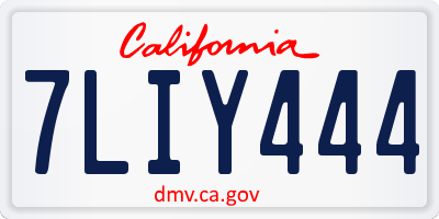 CA license plate 7LIY444