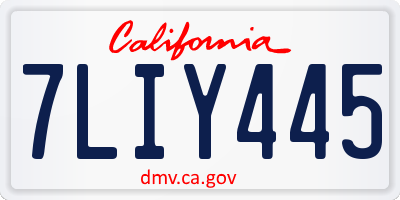 CA license plate 7LIY445