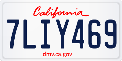 CA license plate 7LIY469