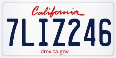CA license plate 7LIZ246