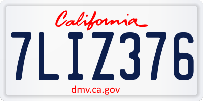 CA license plate 7LIZ376