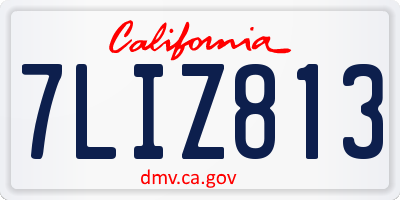 CA license plate 7LIZ813