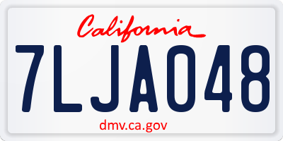 CA license plate 7LJA048