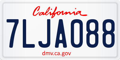 CA license plate 7LJA088