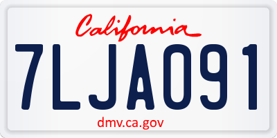CA license plate 7LJA091