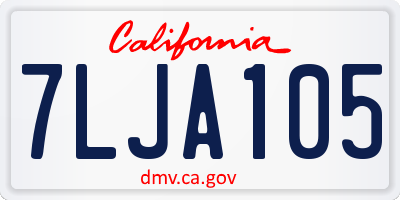 CA license plate 7LJA105