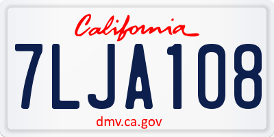 CA license plate 7LJA108