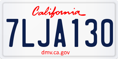 CA license plate 7LJA130